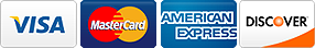 we accept visa, mastercard, american express, and discover